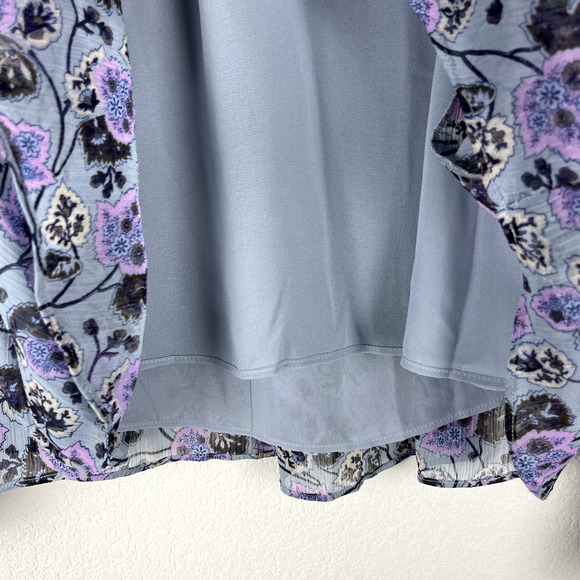 Cinq a Sept Drew Georgette Top Womens Small Floral Smocked Ruffle Romantic - Picture 8 of 16